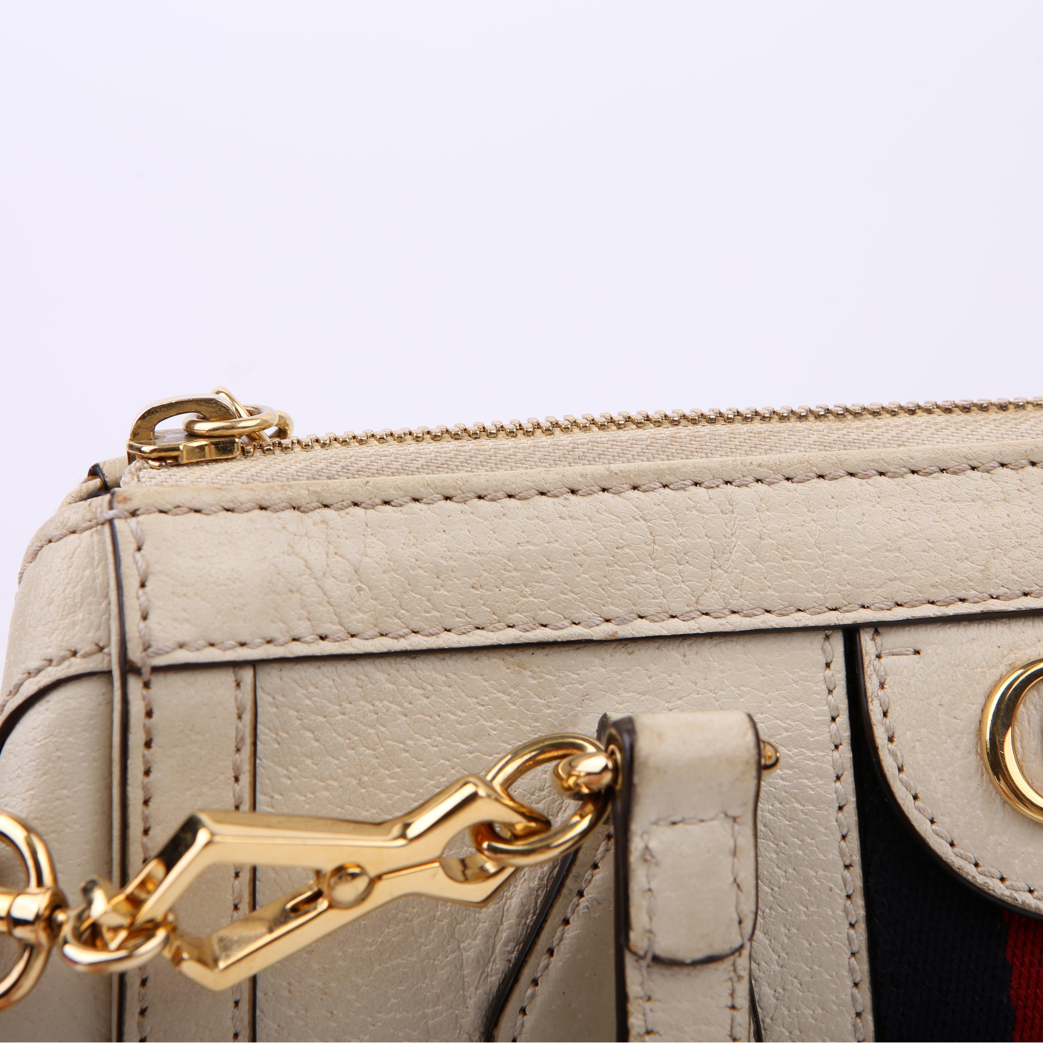 Gucci 547551 GG Supreme Ophidia Small Tote White