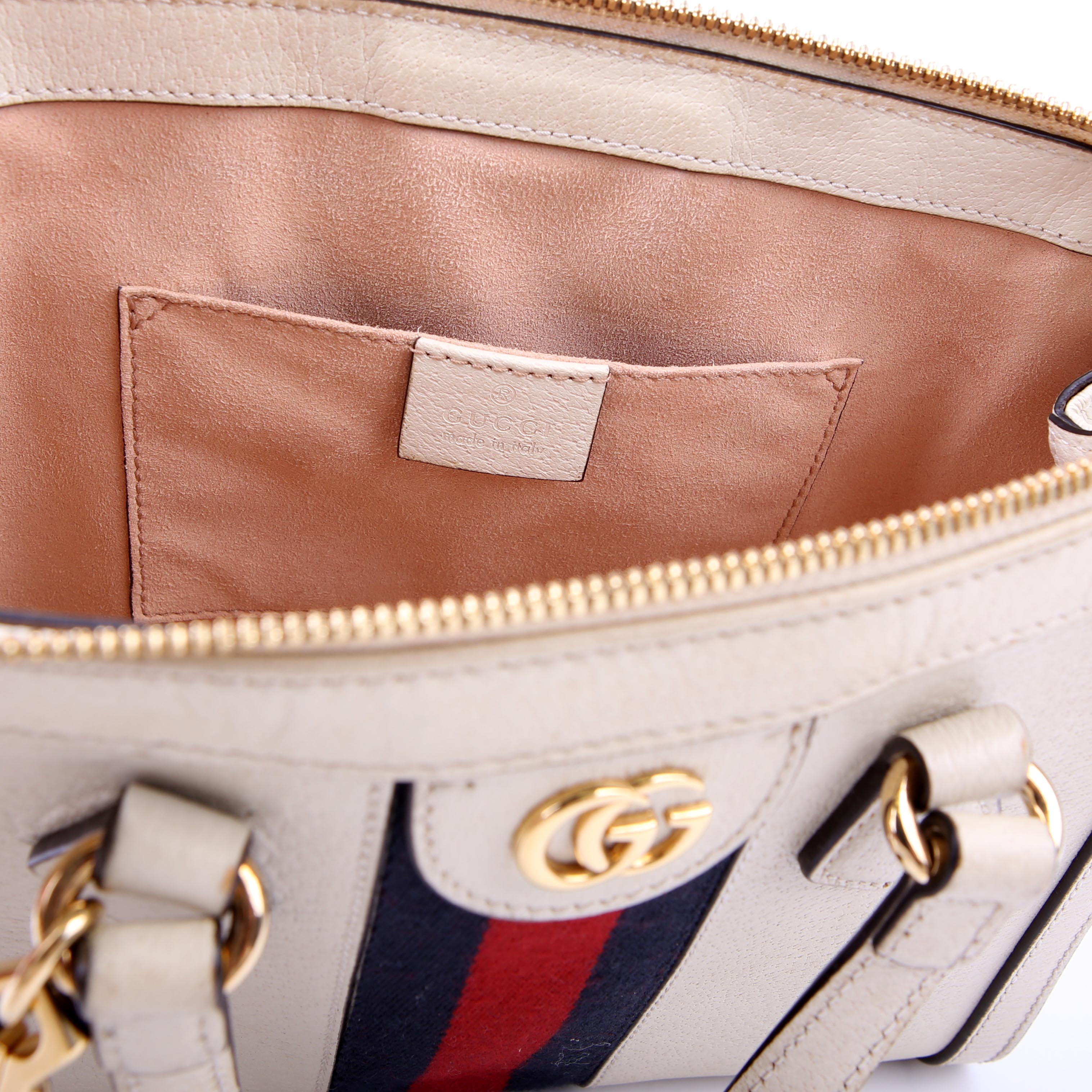 Gucci 547551 GG Supreme Ophidia Small Tote White