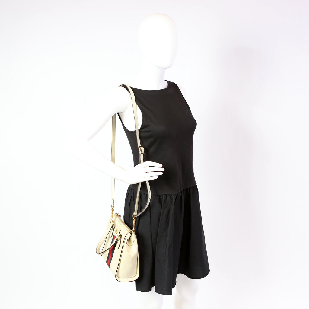 Gucci 547551 GG Supreme Ophidia Small Tote White