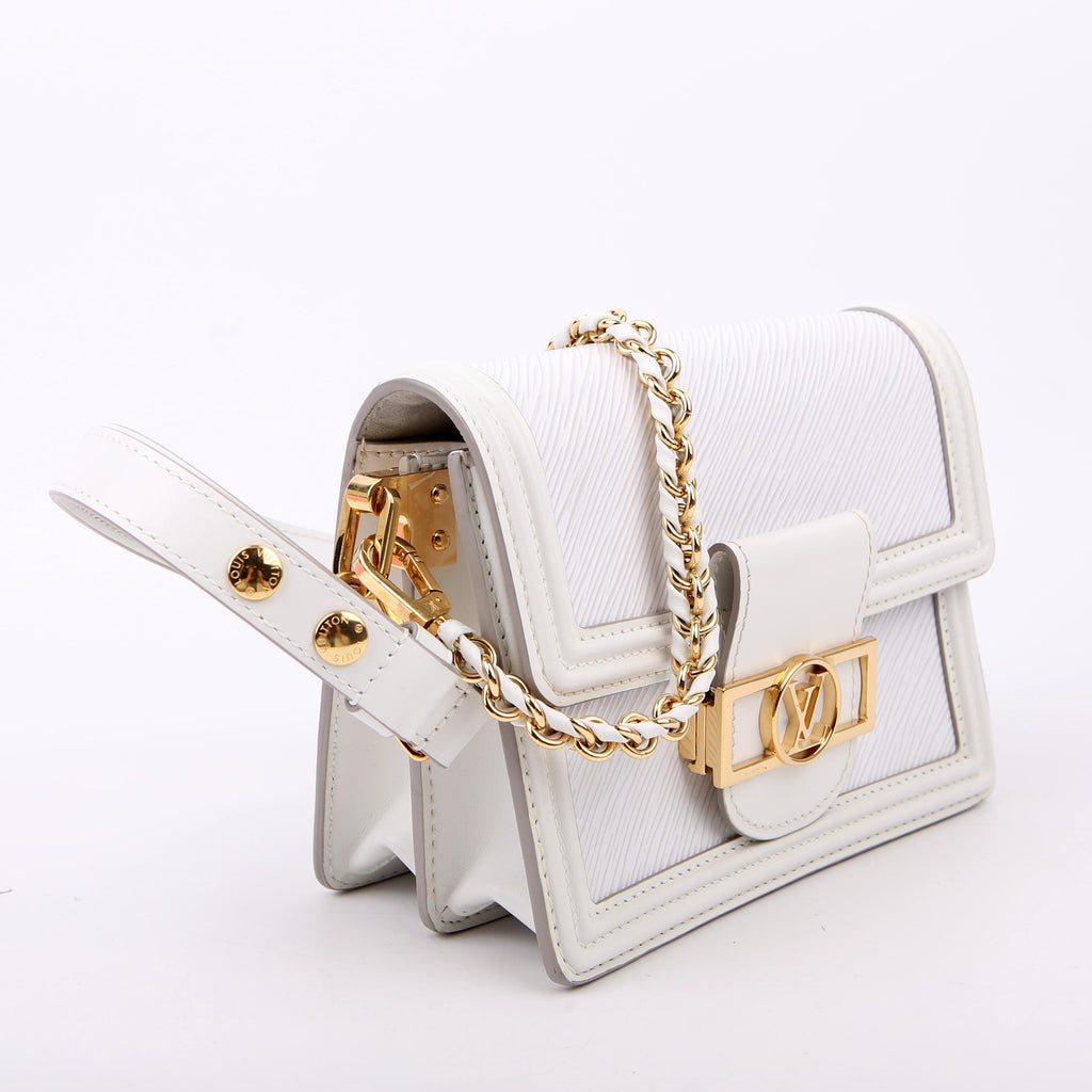 Dauphine Mini Epi Leather White