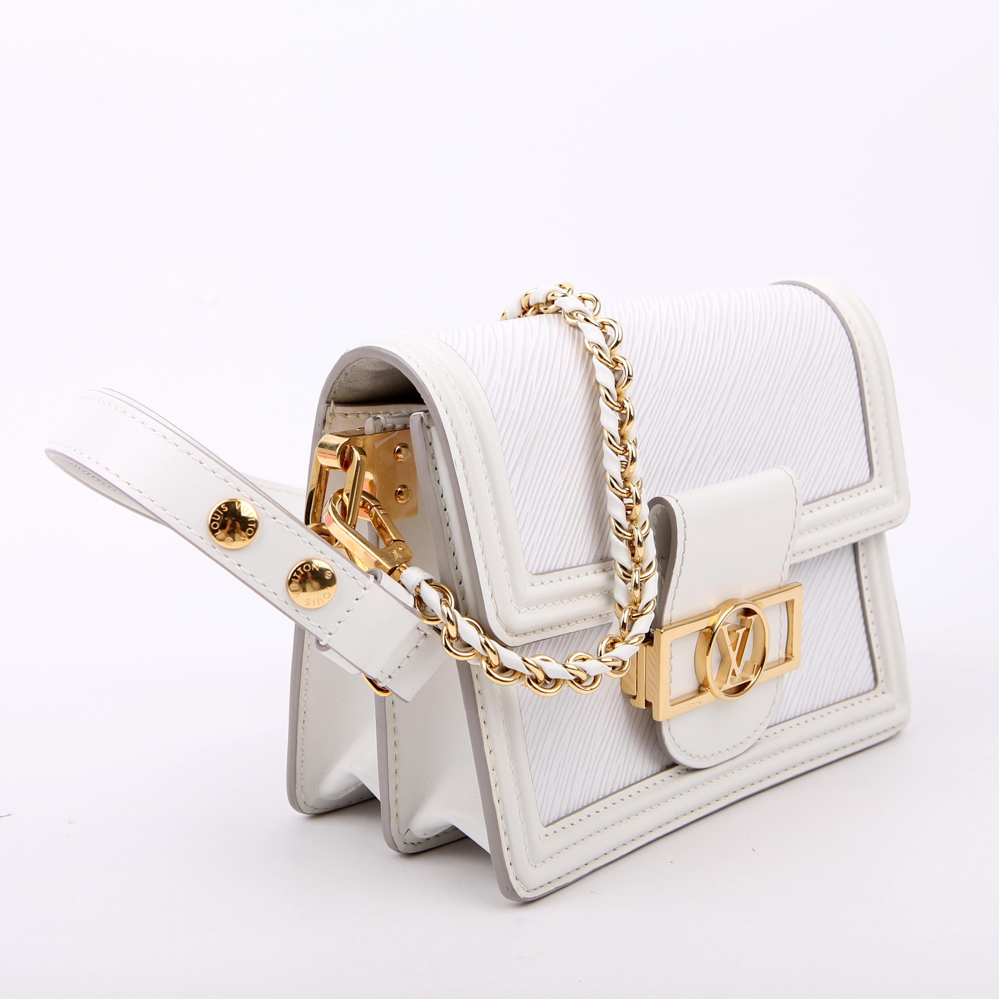 Dauphine Mini Epi Leather White