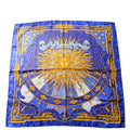 Carpe Diem Silk Scarf Blue/Gold