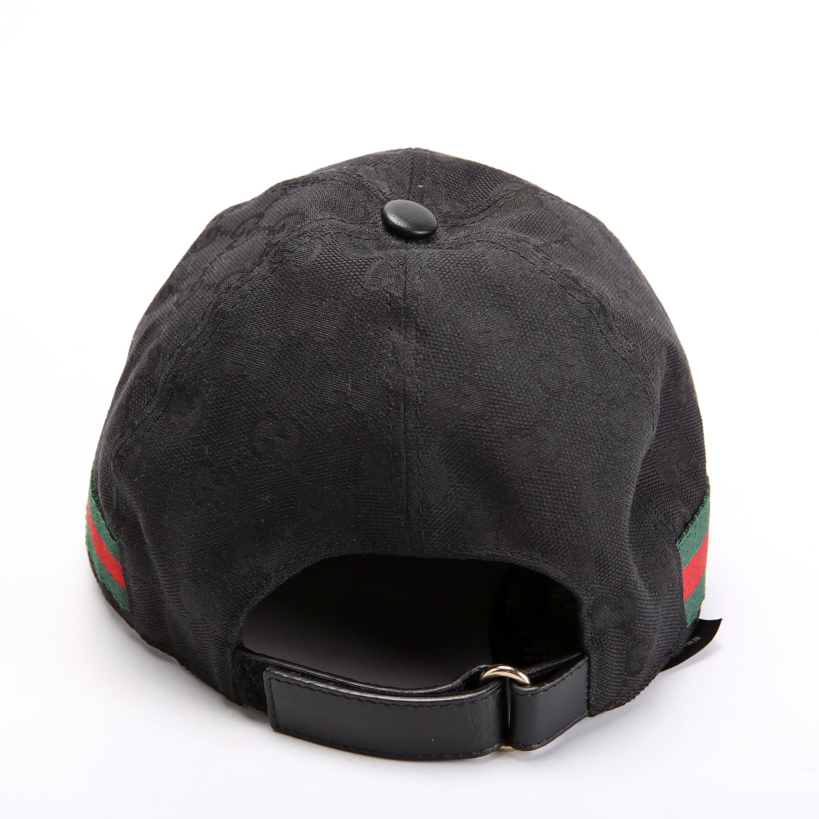 200035 GG Canvas Web Cap Hat Size Large Black