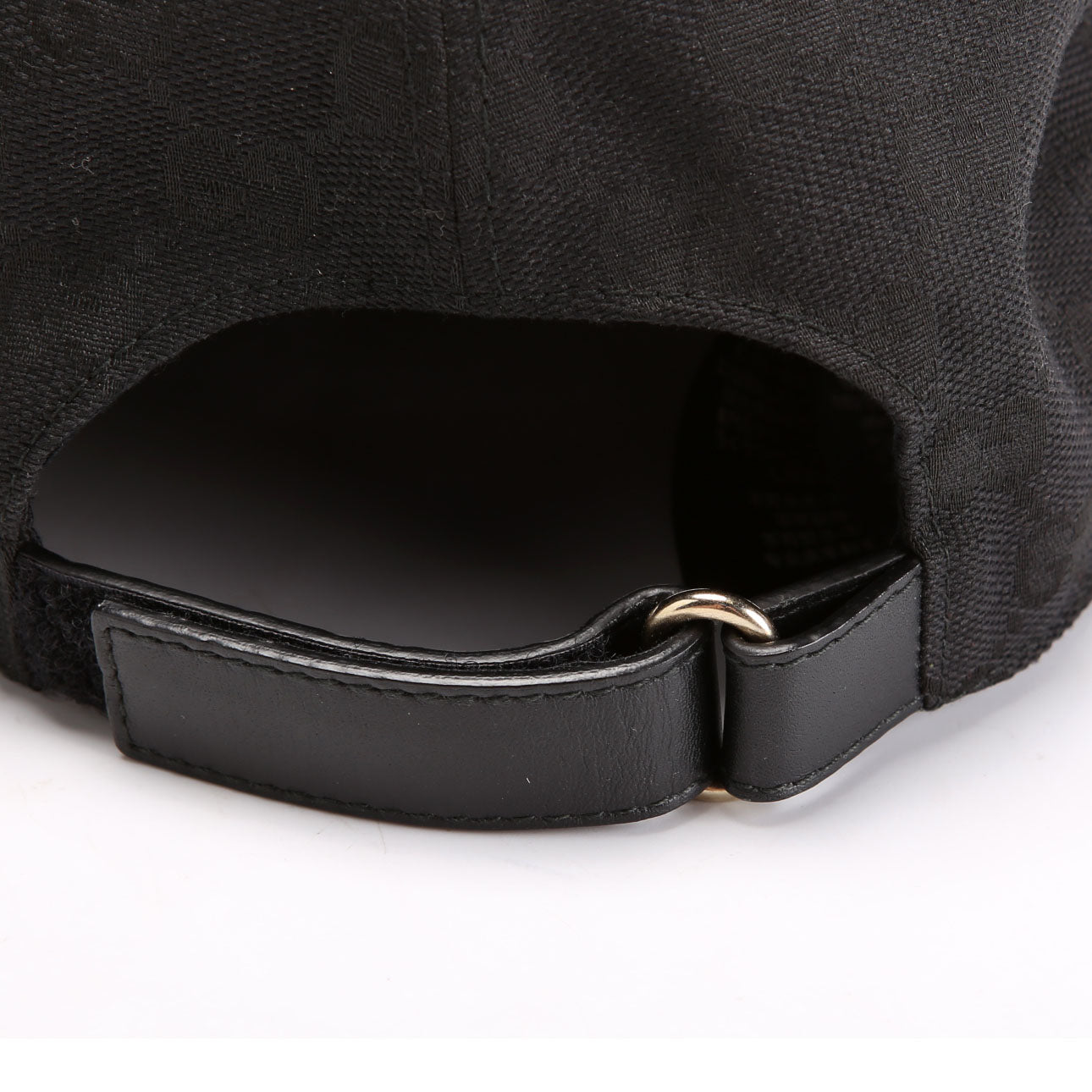 200035 GG Canvas Web Cap Hat Size Large Black