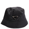 Prada 1HC137 Re-Nylon Triangle Logo Bucket Hat Size Medium Black