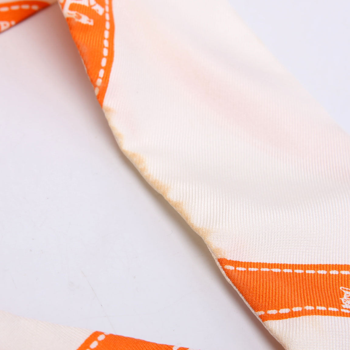 Bolduc Silk Twilly 4 Orange/Cream