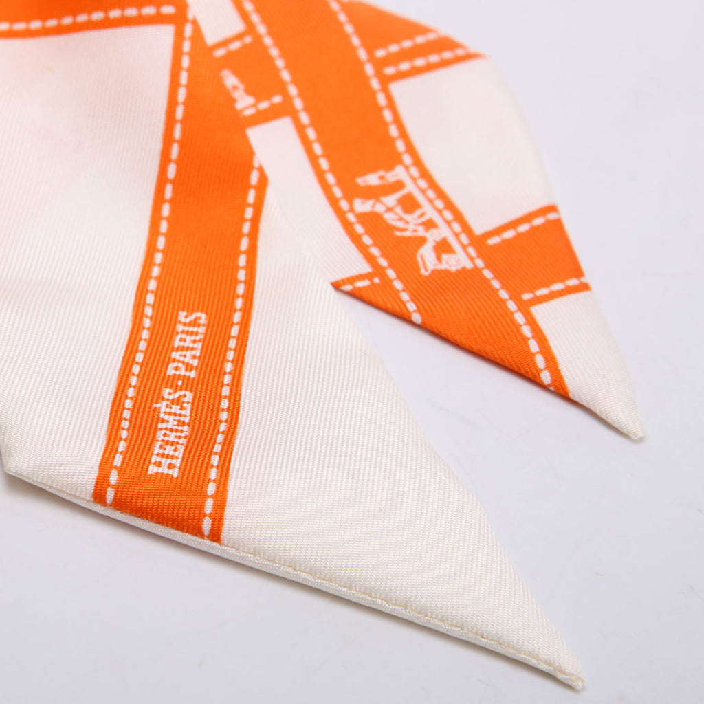 Bolduc Silk Twilly 4 Orange/Cream