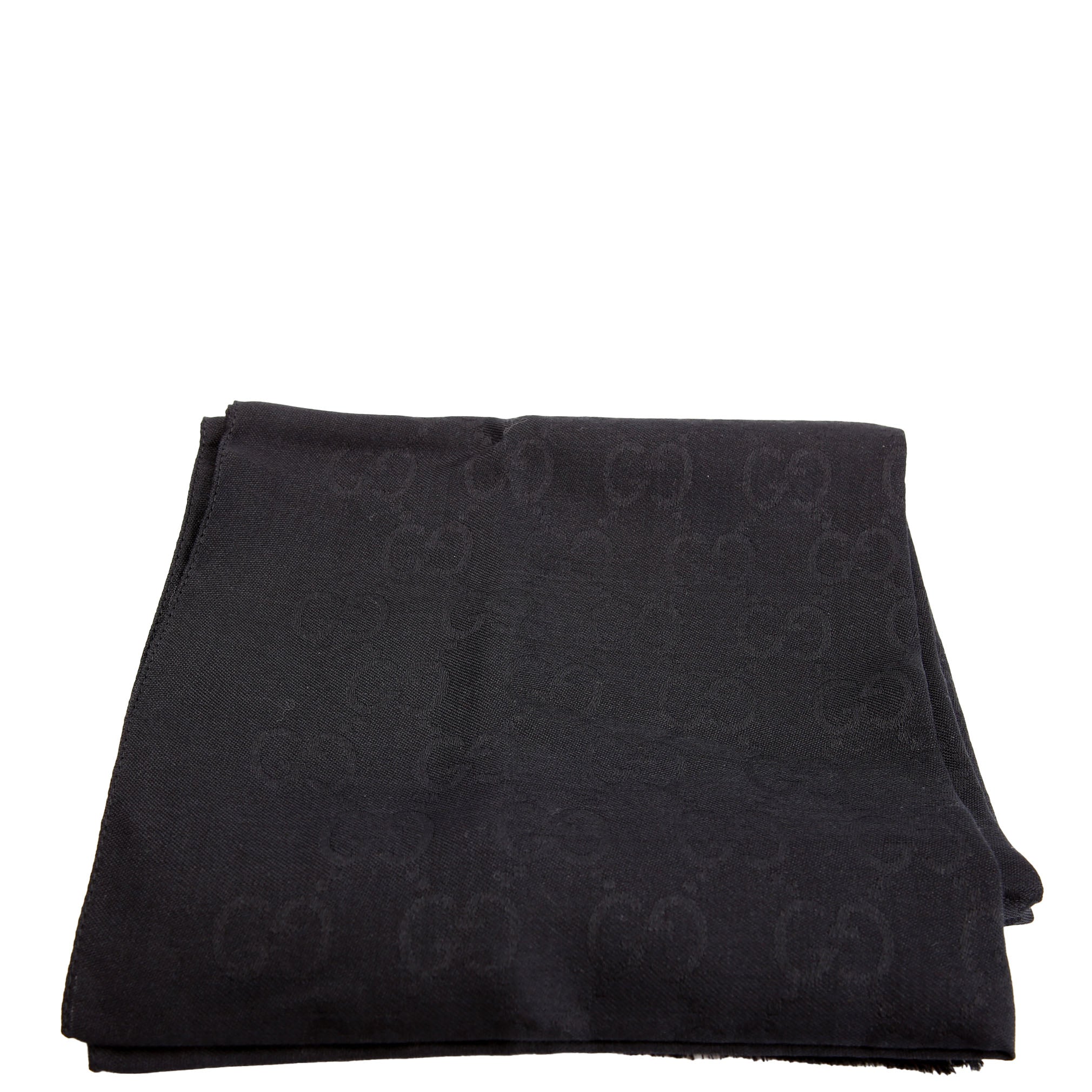 165904 GG Jacquard Knit Scarf Black