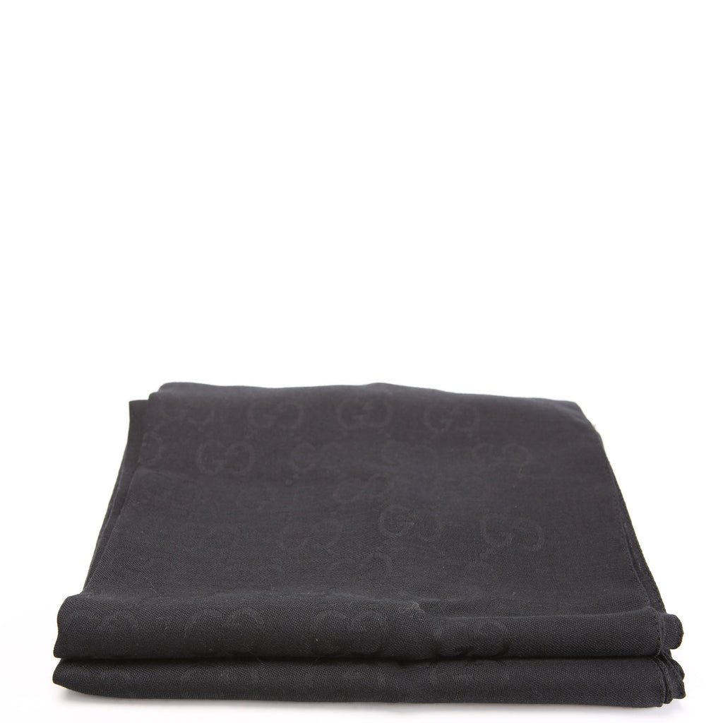 165904 GG Jacquard Knit Scarf Black