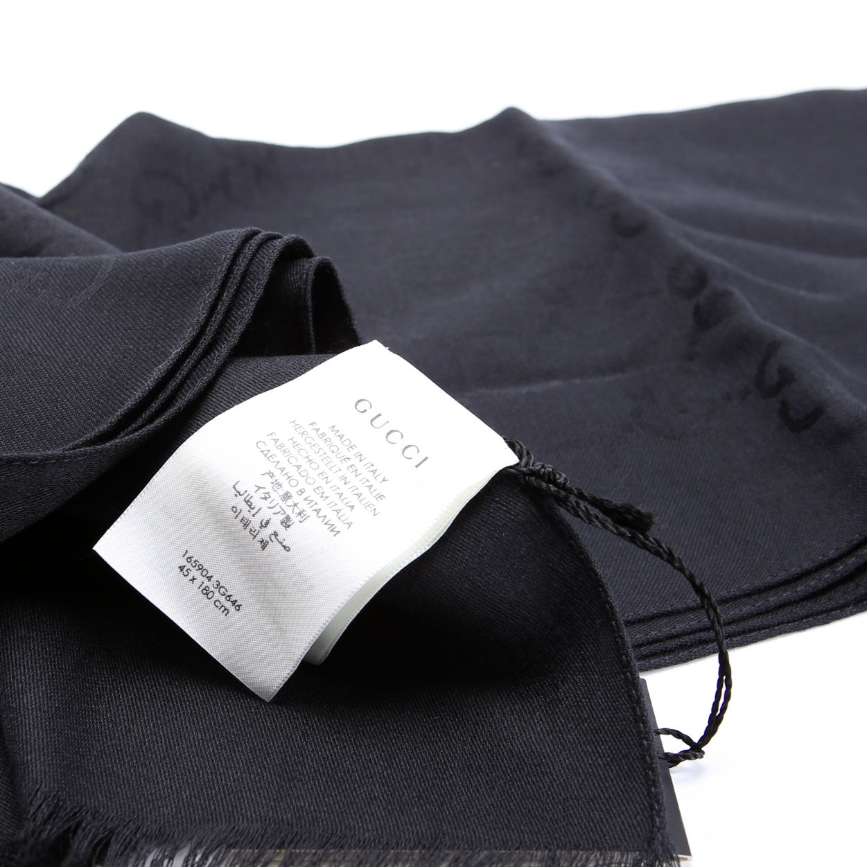 165904 GG Jacquard Knit Scarf Black