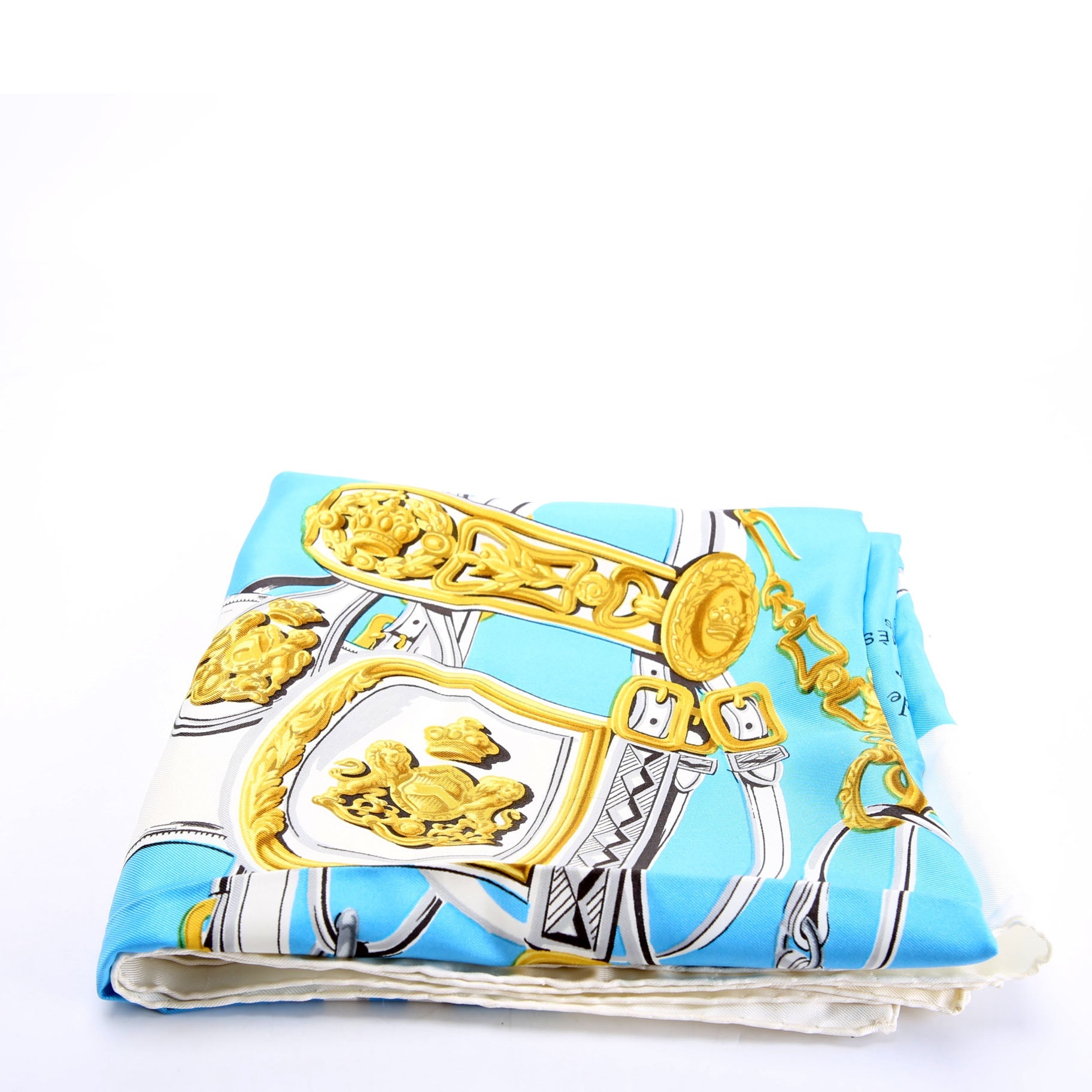 Hermes Brides De Gala 90 Silk Scarf Blue/White