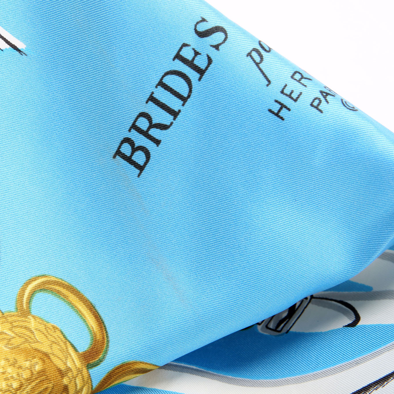 Hermes Brides De Gala 90 Silk Scarf Blue/White