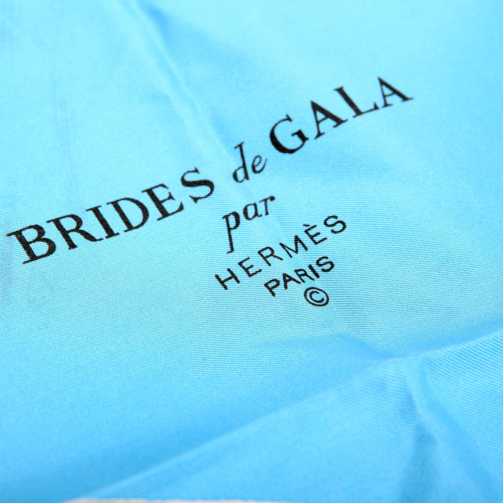 Hermes Brides De Gala 90 Silk Scarf Blue/White