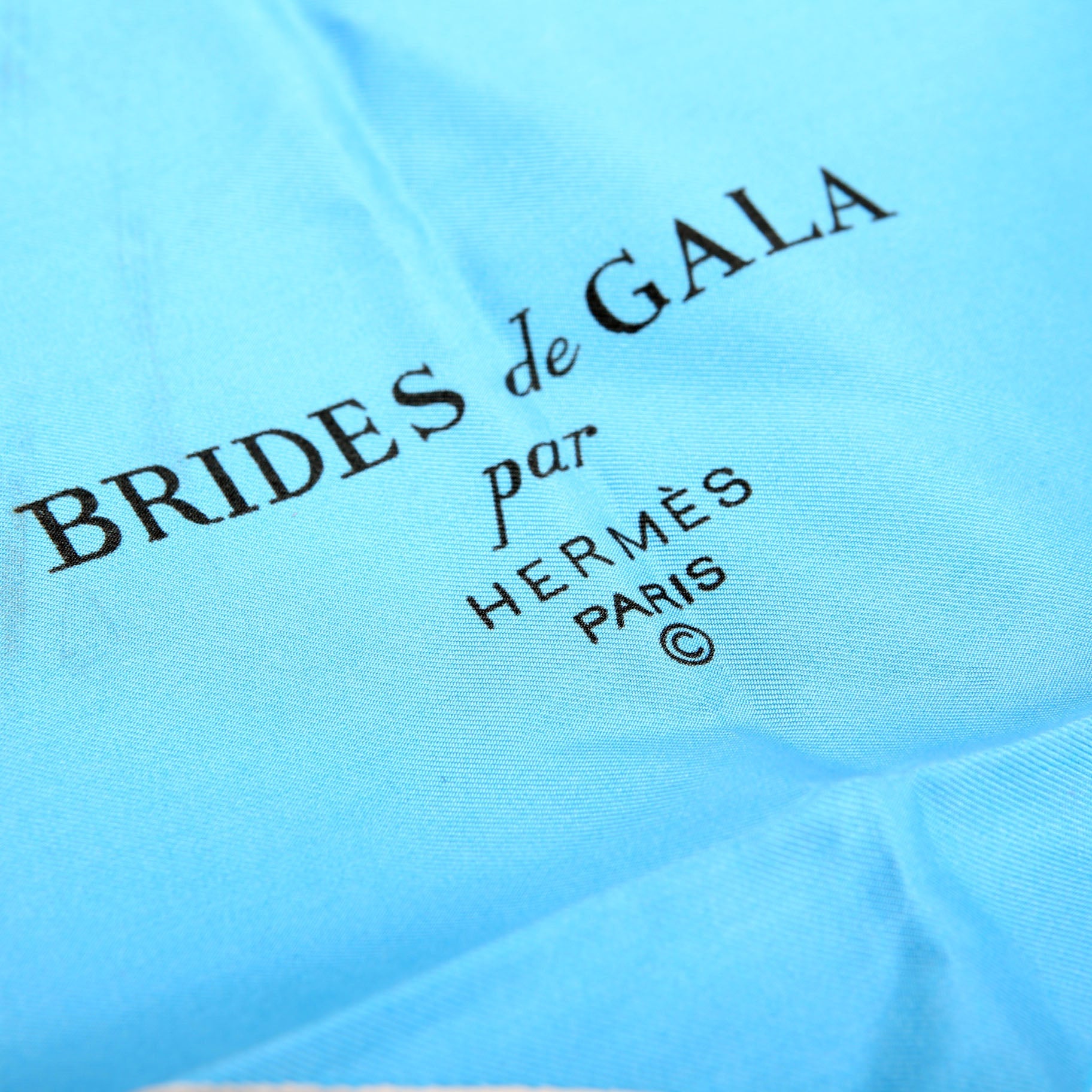Hermes Brides De Gala 90 Silk Scarf Blue/White