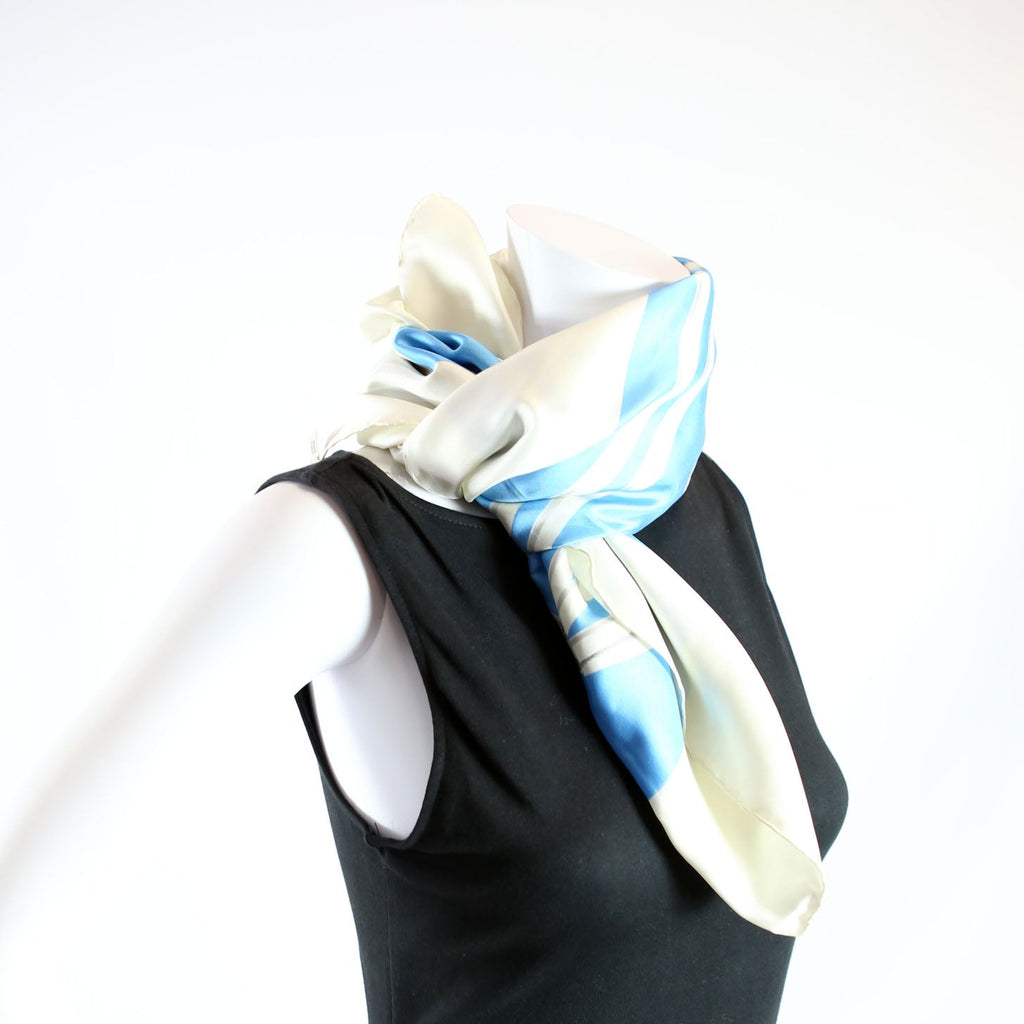 Hermes Brides De Gala 90 Silk Scarf Blue/White