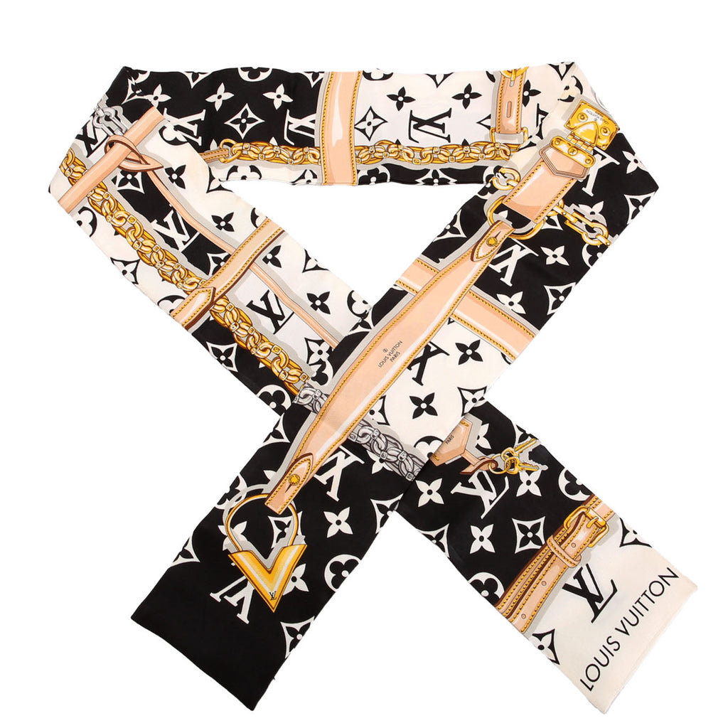 Confidential Bandeau Silk Scarf Black/White