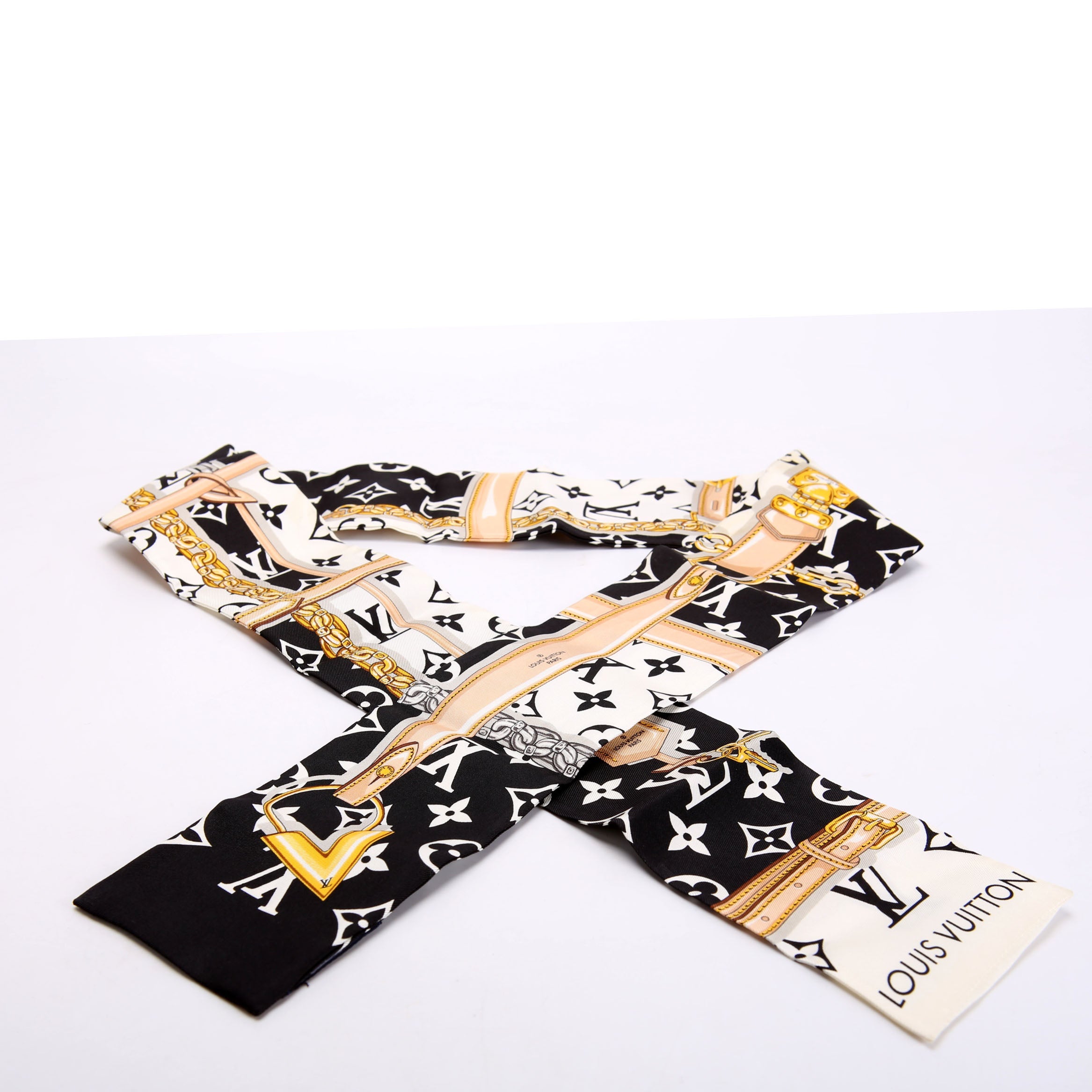 Confidential Bandeau Silk Scarf Black/White