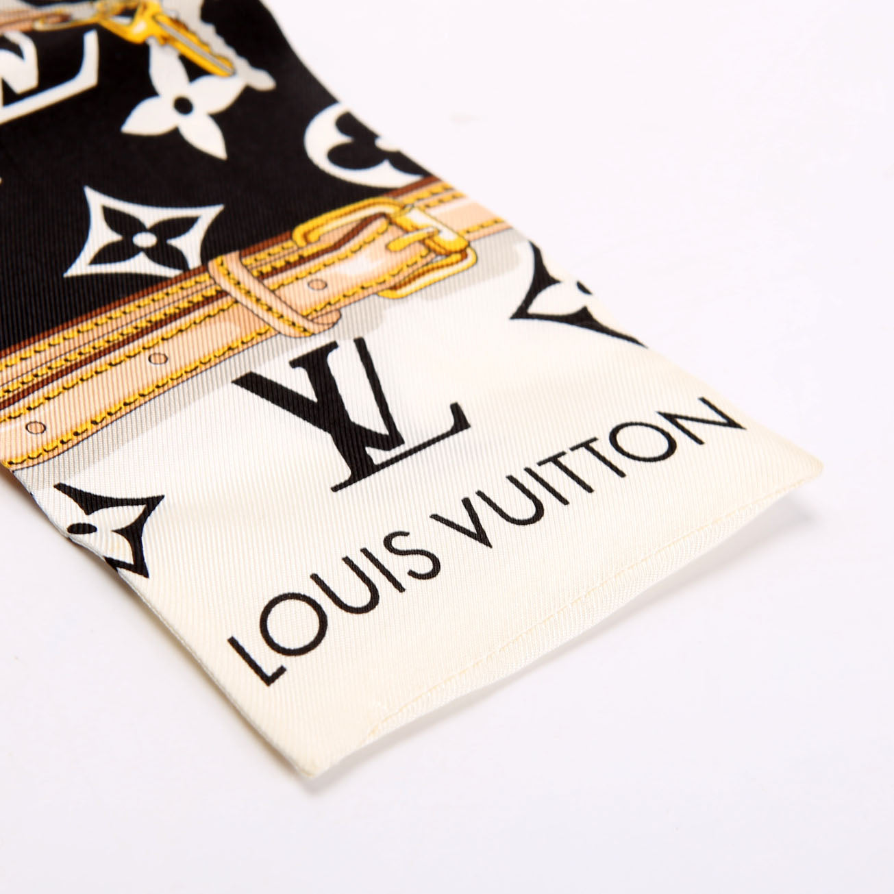 Confidential Bandeau Silk Scarf Black/White