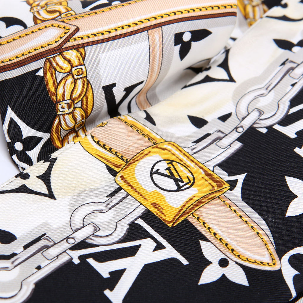 Confidential Bandeau Silk Scarf Black/White