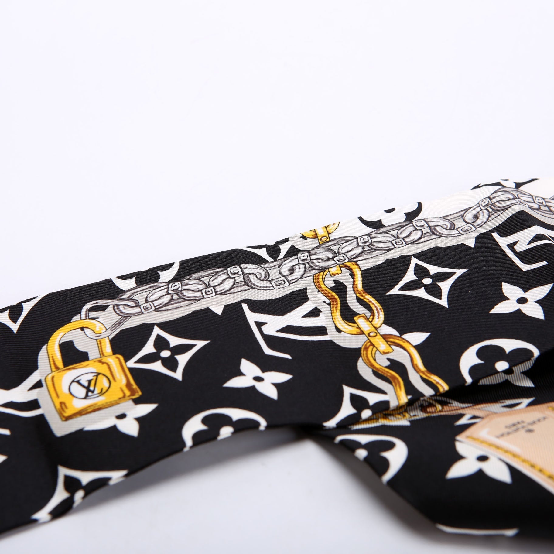 Confidential Bandeau Silk Scarf Black/White