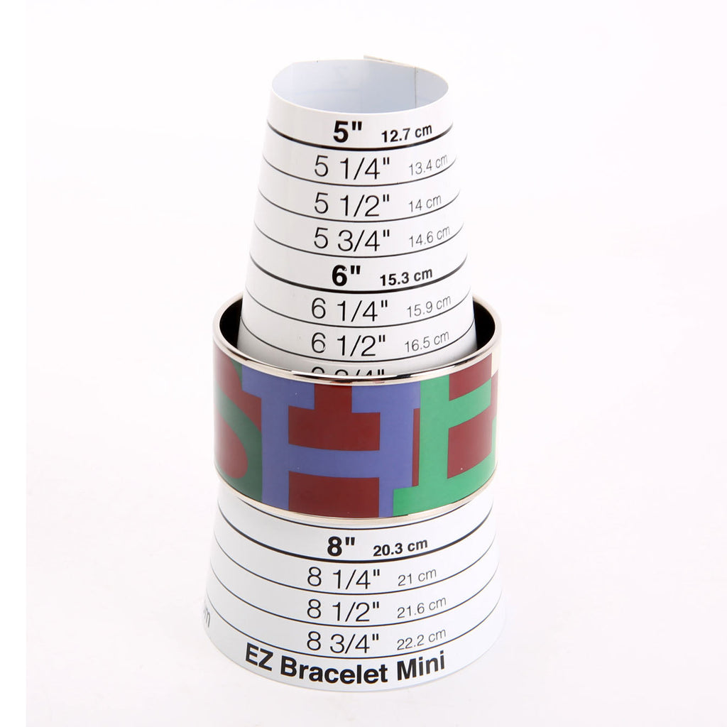 Hermes Printed Enamel Bangle Extra Wide Bracelet Silver/Multicolor