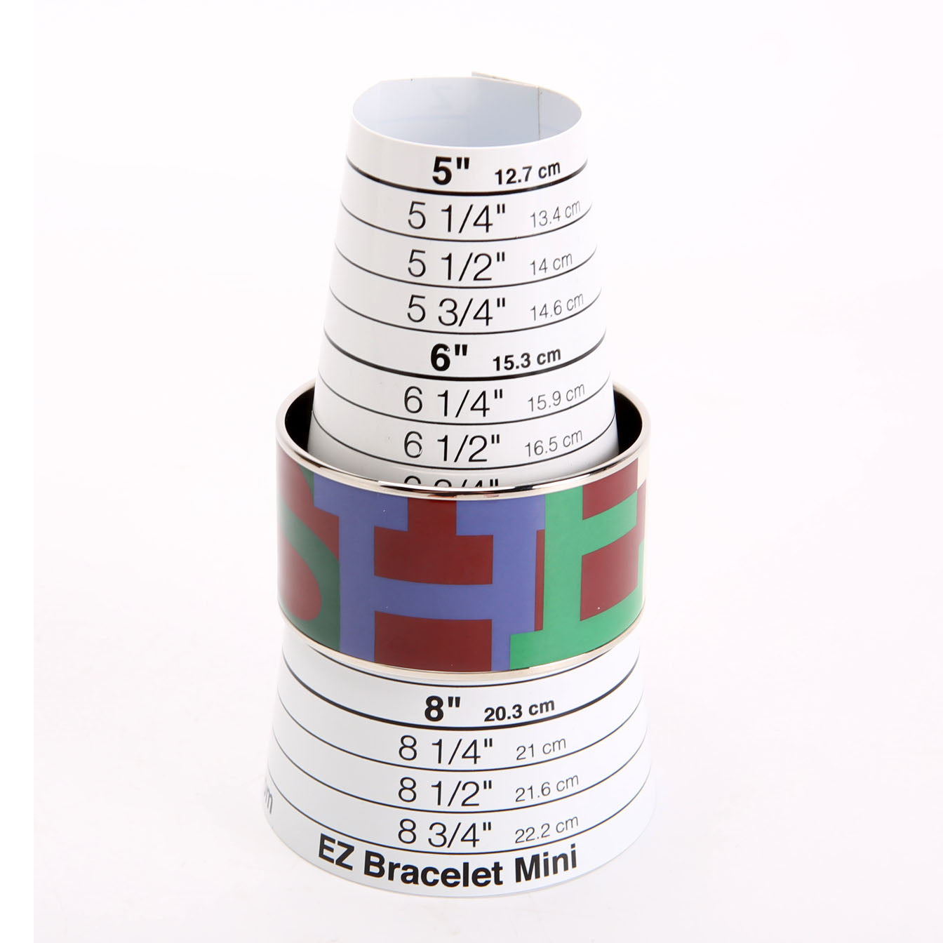 Hermes Printed Enamel Bangle Extra Wide Bracelet Silver/Multicolor