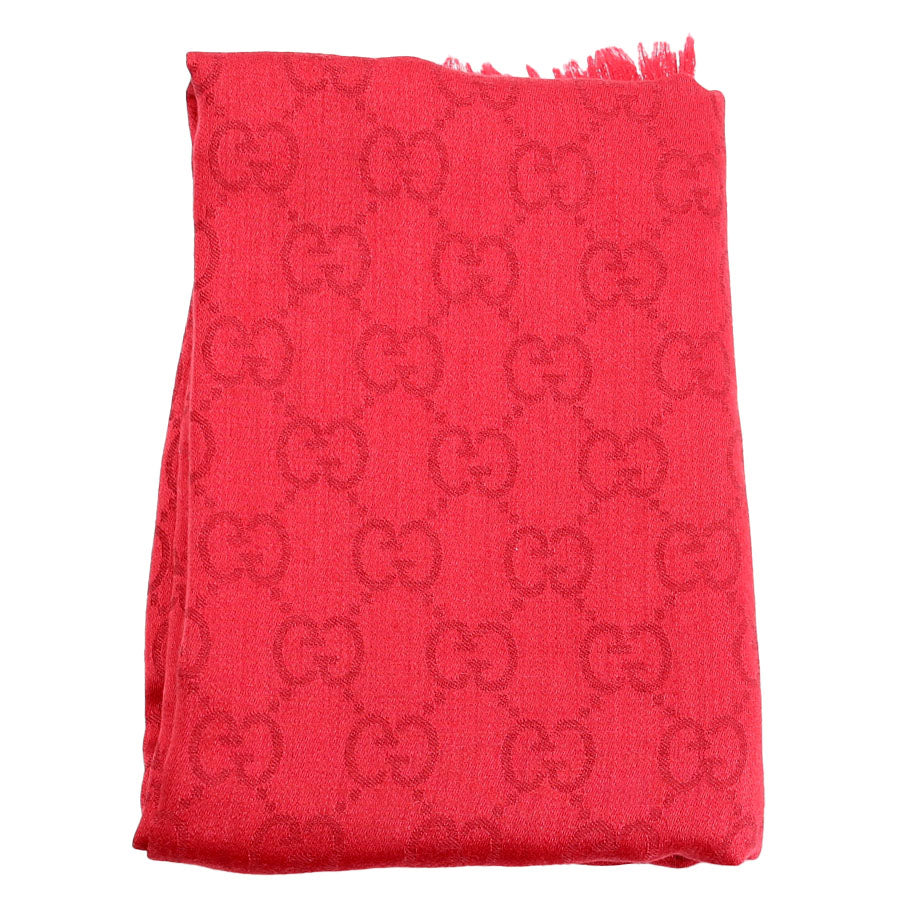 542984 GG Wool/Silk Scarf 70 X 200CM Red
