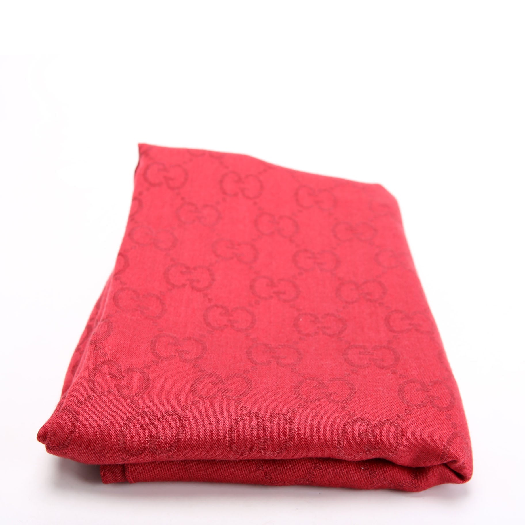 542984 GG Wool/Silk Scarf 70 X 200CM Red