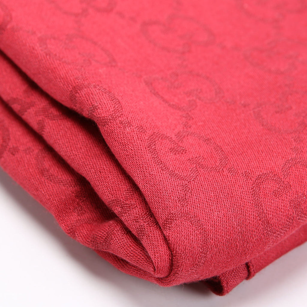 542984 GG Wool/Silk Scarf 70 X 200CM Red