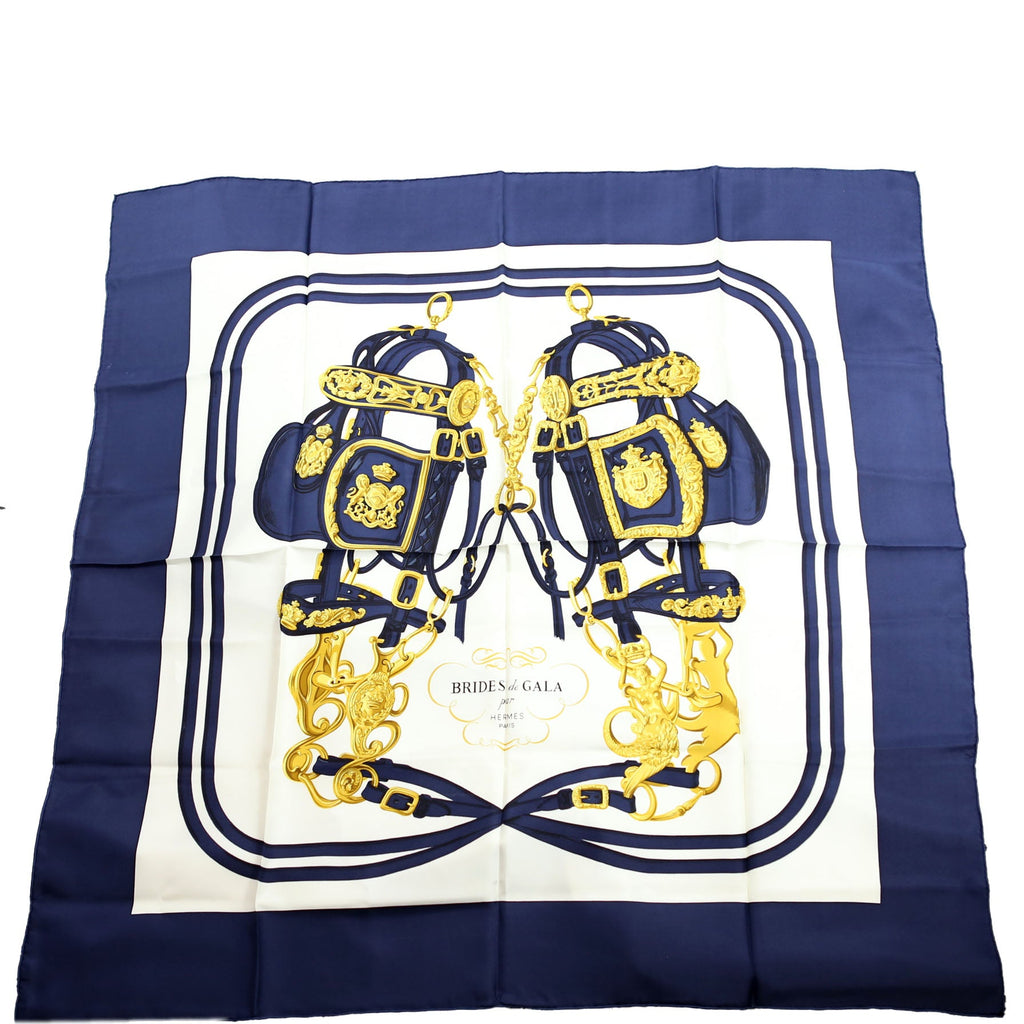 Brides De Gala 90 Silk Scarf Blue/White
