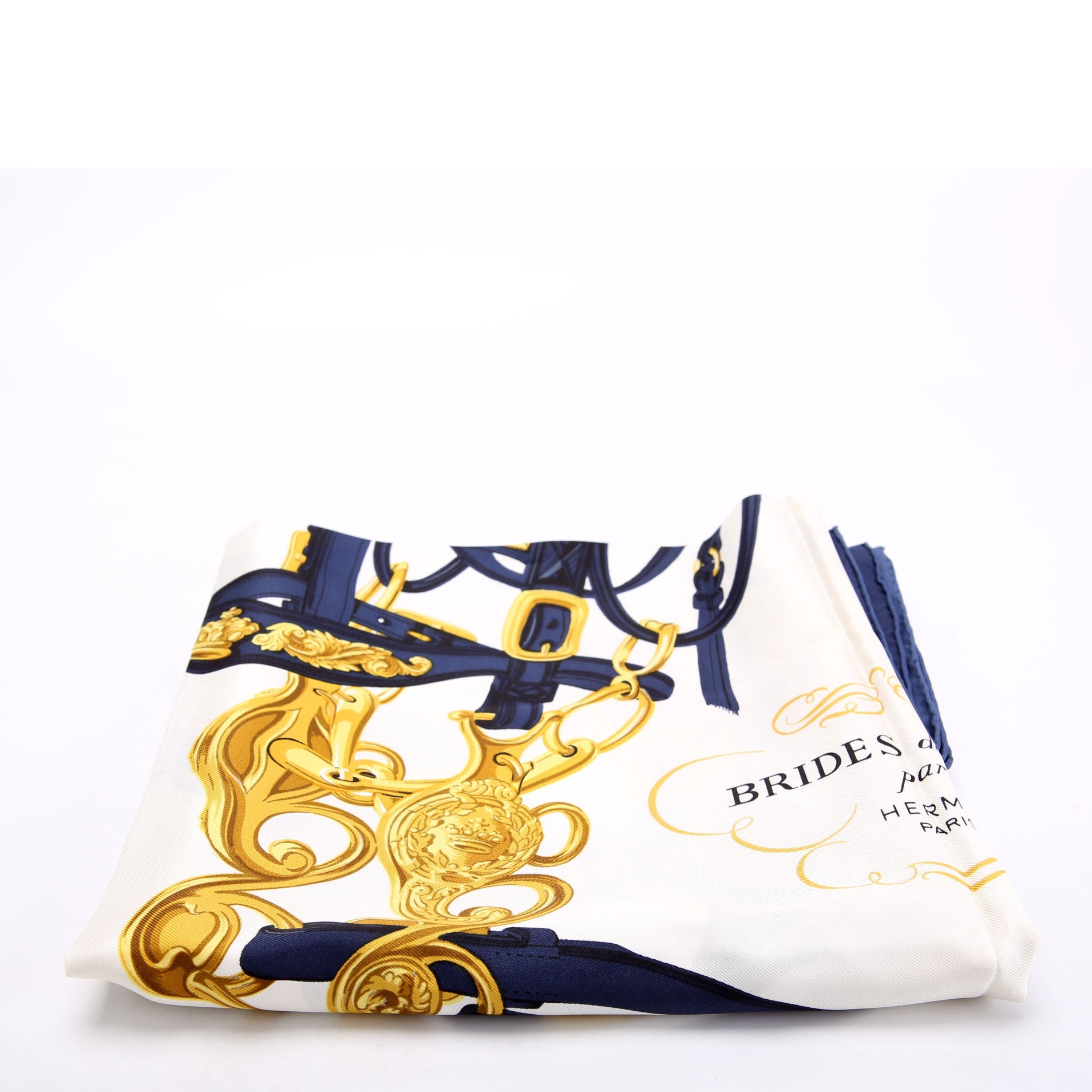 Brides De Gala 90 Silk Scarf Blue/White