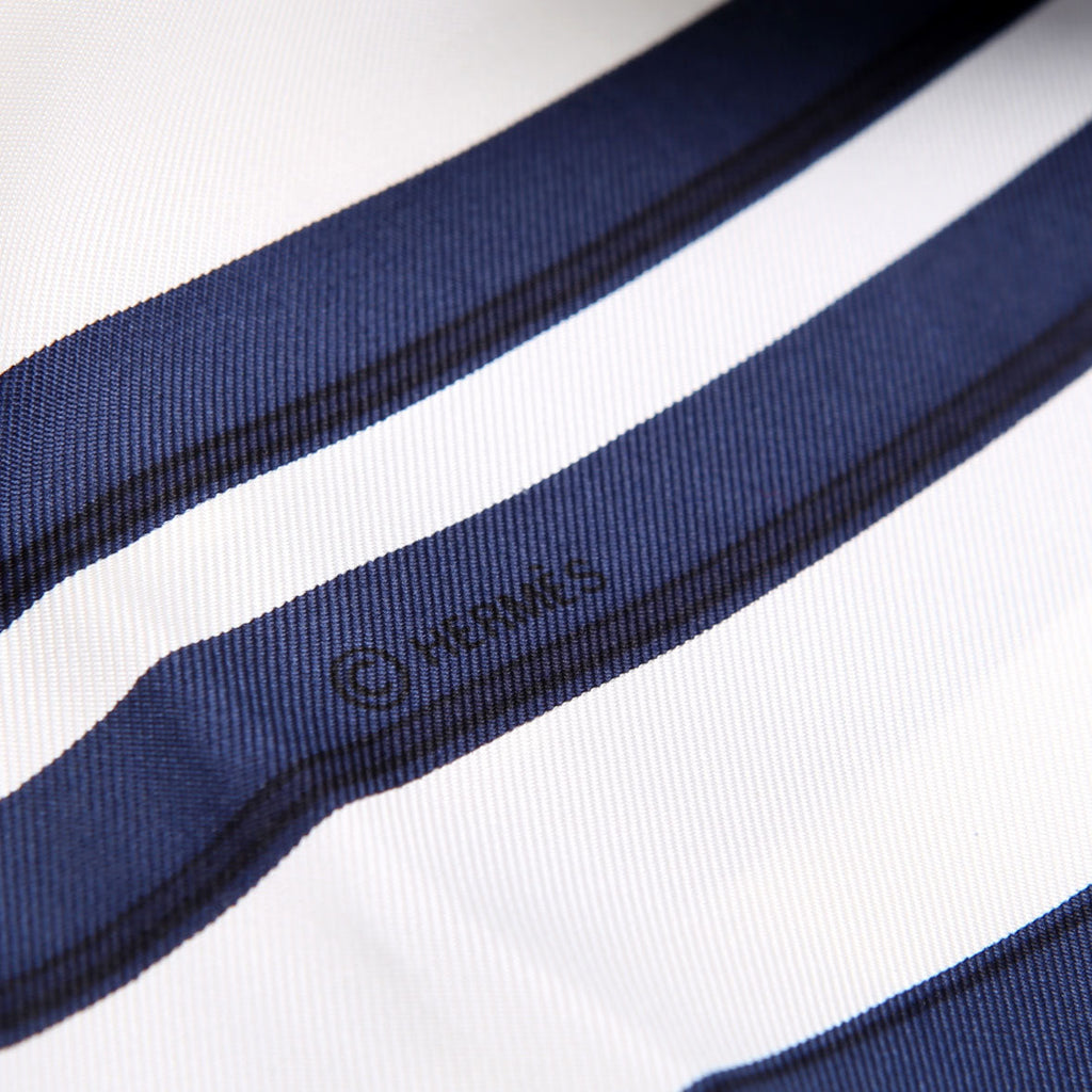 Brides De Gala 90 Silk Scarf Blue/White