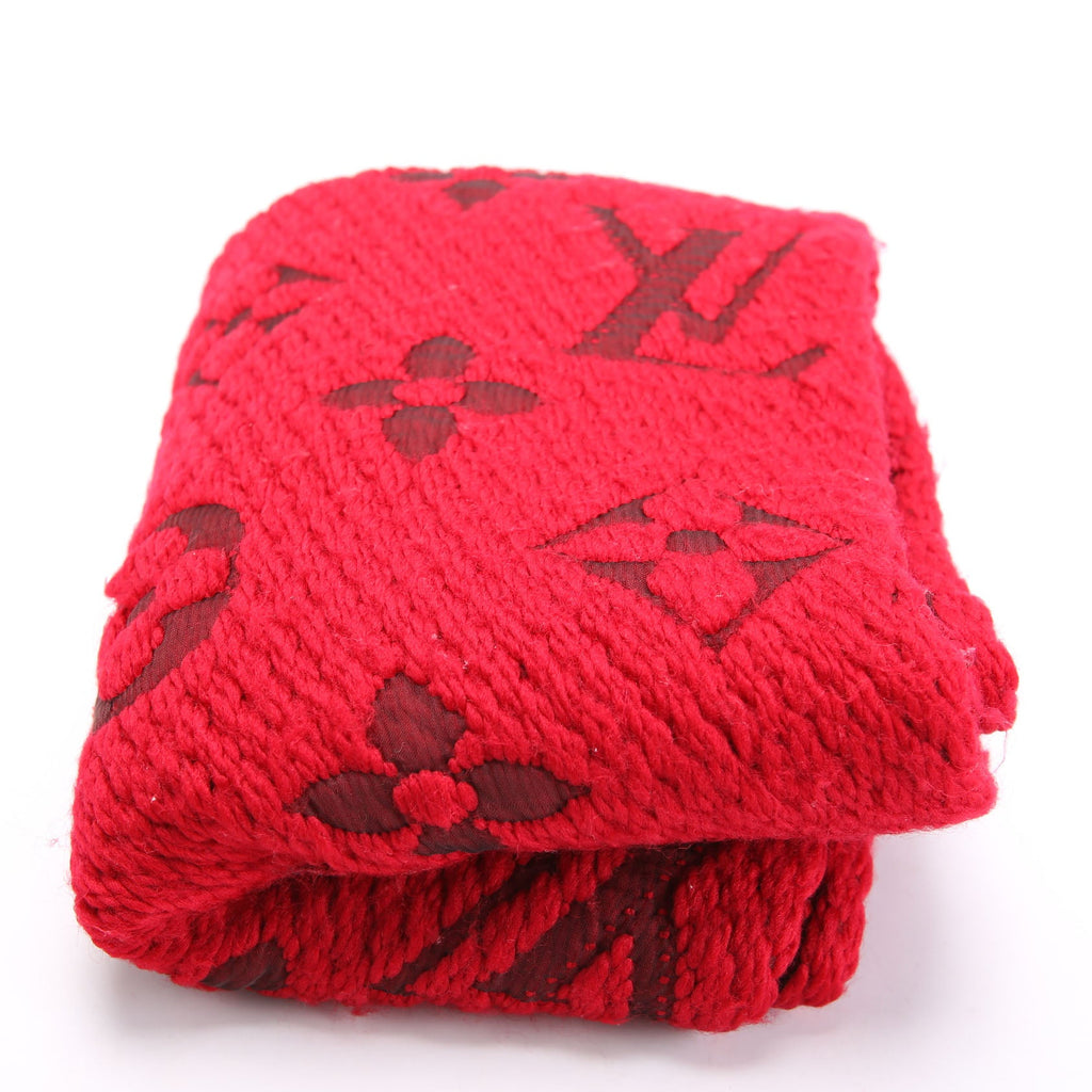 Logomania Wool/Silk Scarf Red
