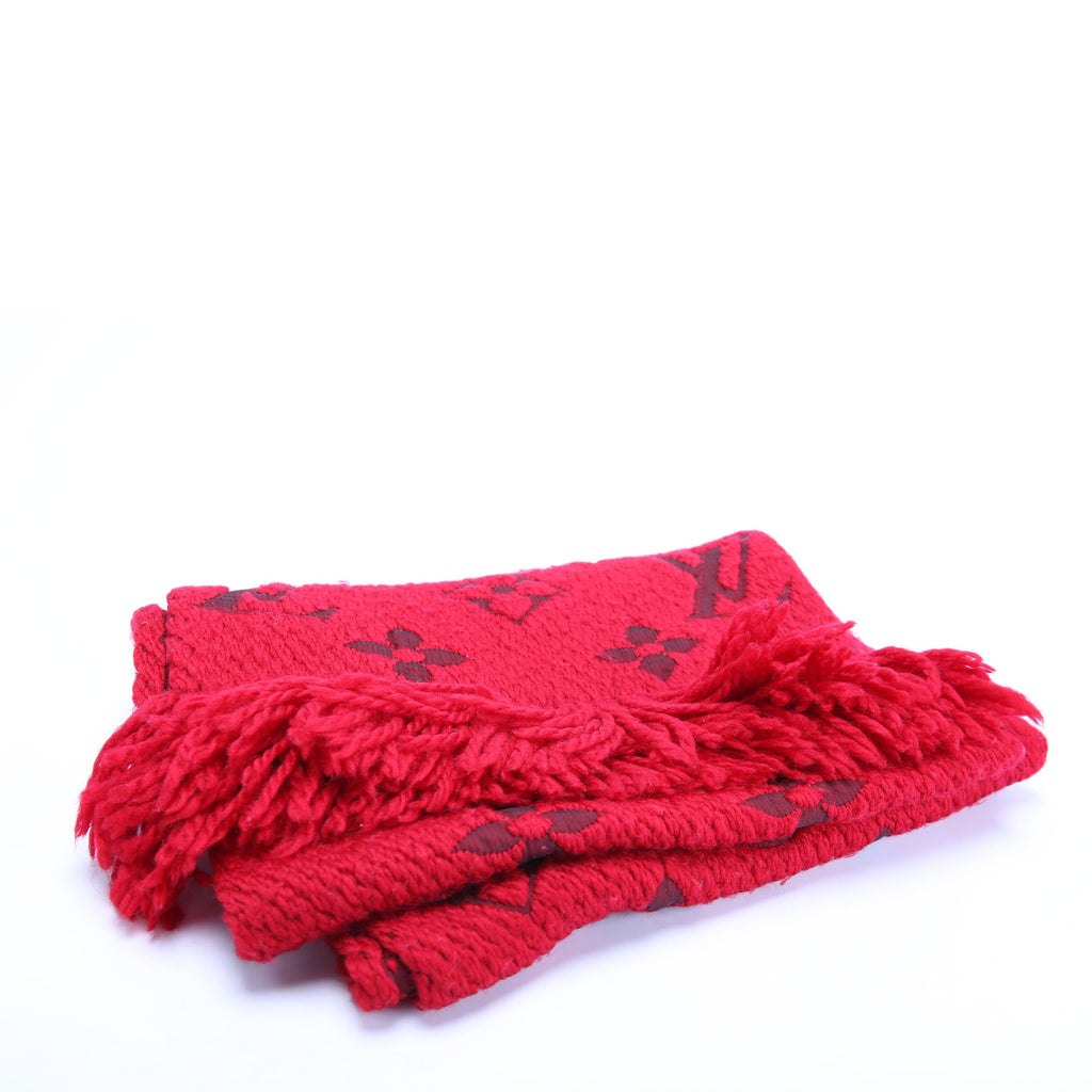 Logomania Wool/Silk Scarf Red
