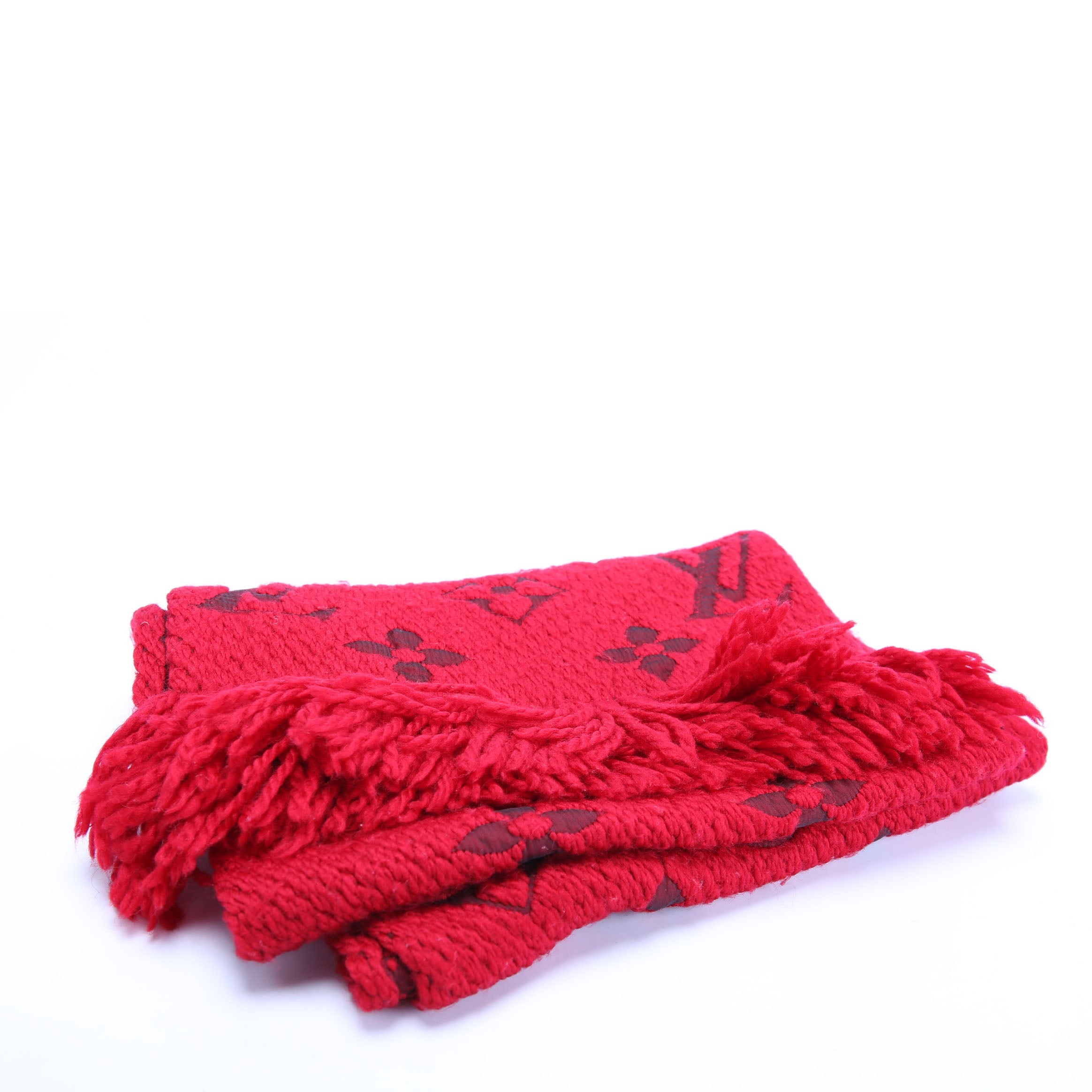 Logomania Wool/Silk Scarf Red