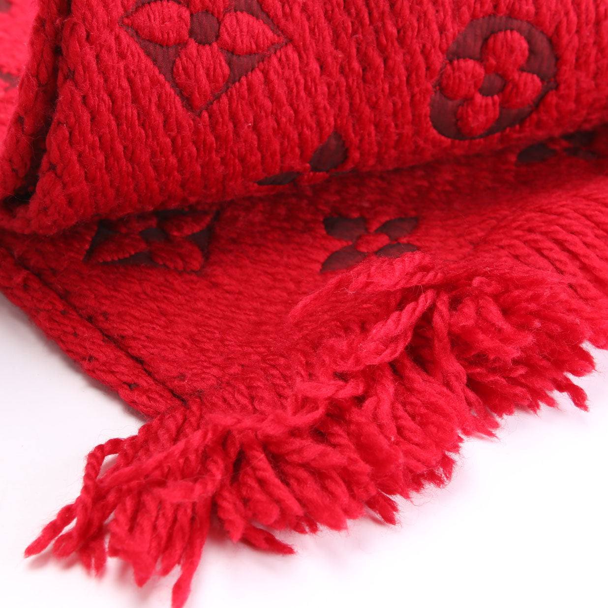 Logomania Wool/Silk Scarf Red