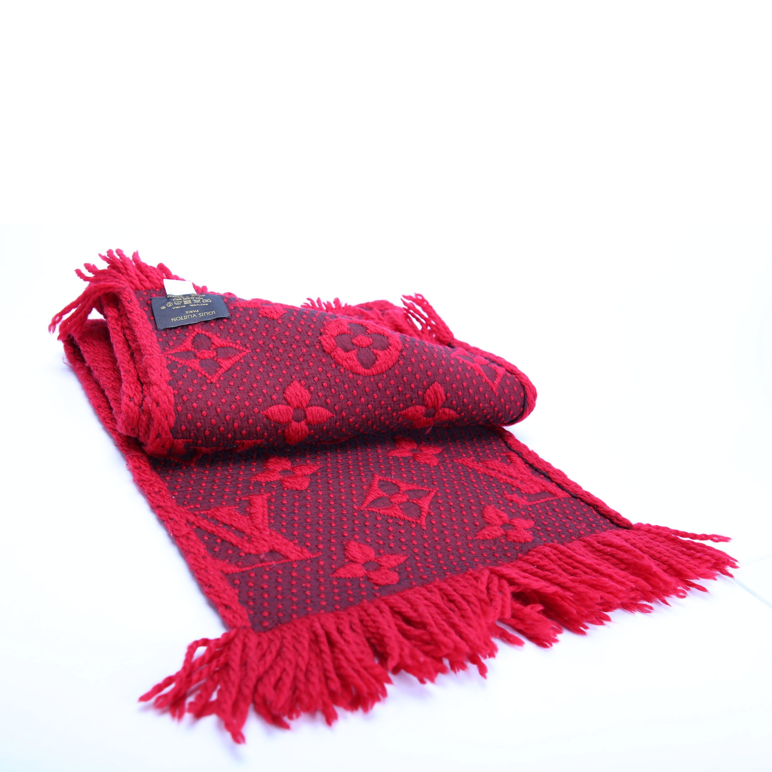 Logomania Wool/Silk Scarf Red