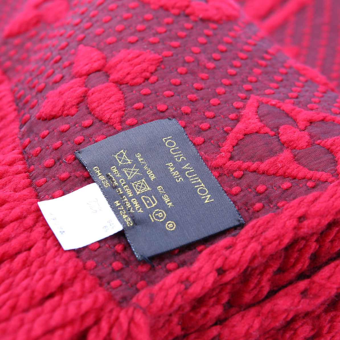 Logomania Wool/Silk Scarf Red