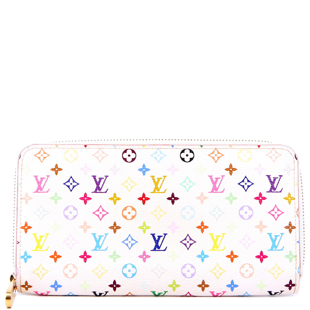 Zippy Wallet Multicolor Monogram White/Pink