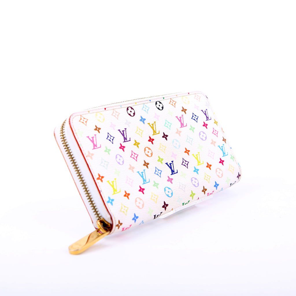 Zippy Wallet Multicolor Monogram White/Pink