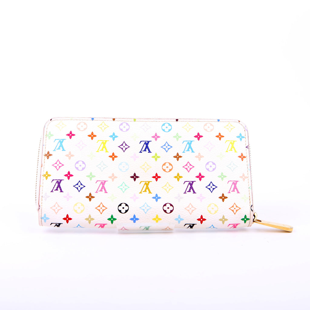 Zippy Wallet Multicolor Monogram White/Pink