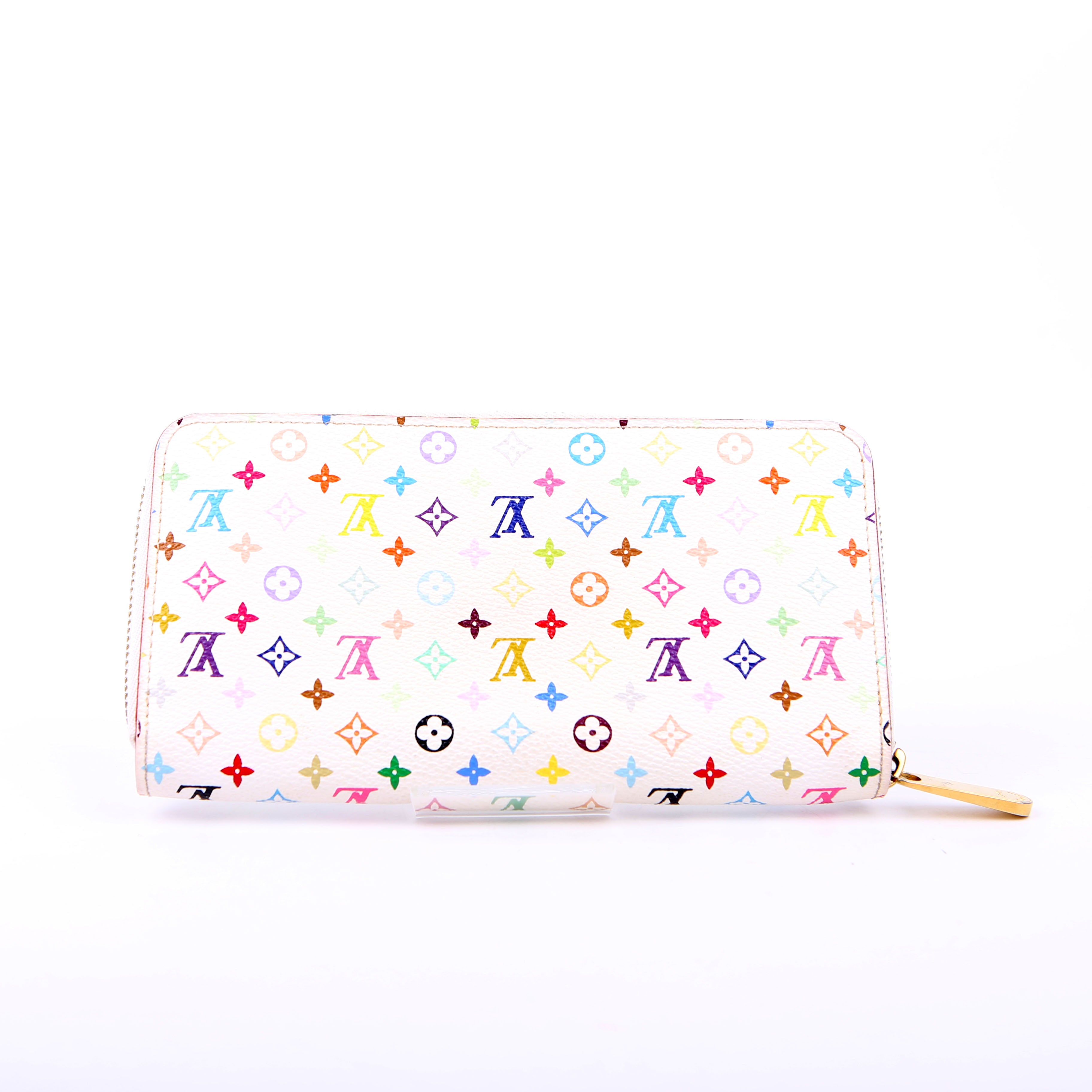 Zippy Wallet Multicolor Monogram White/Pink