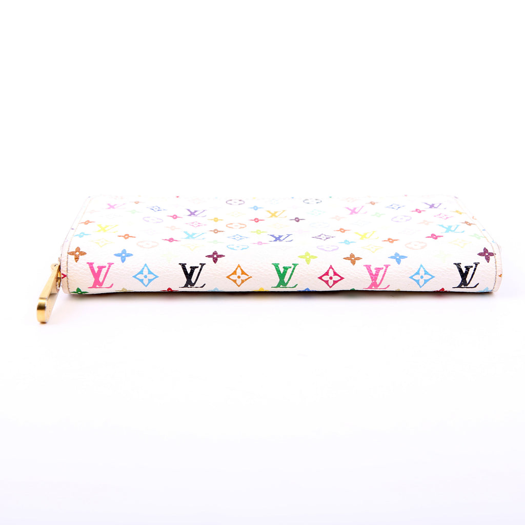 Zippy Wallet Multicolor Monogram White/Pink