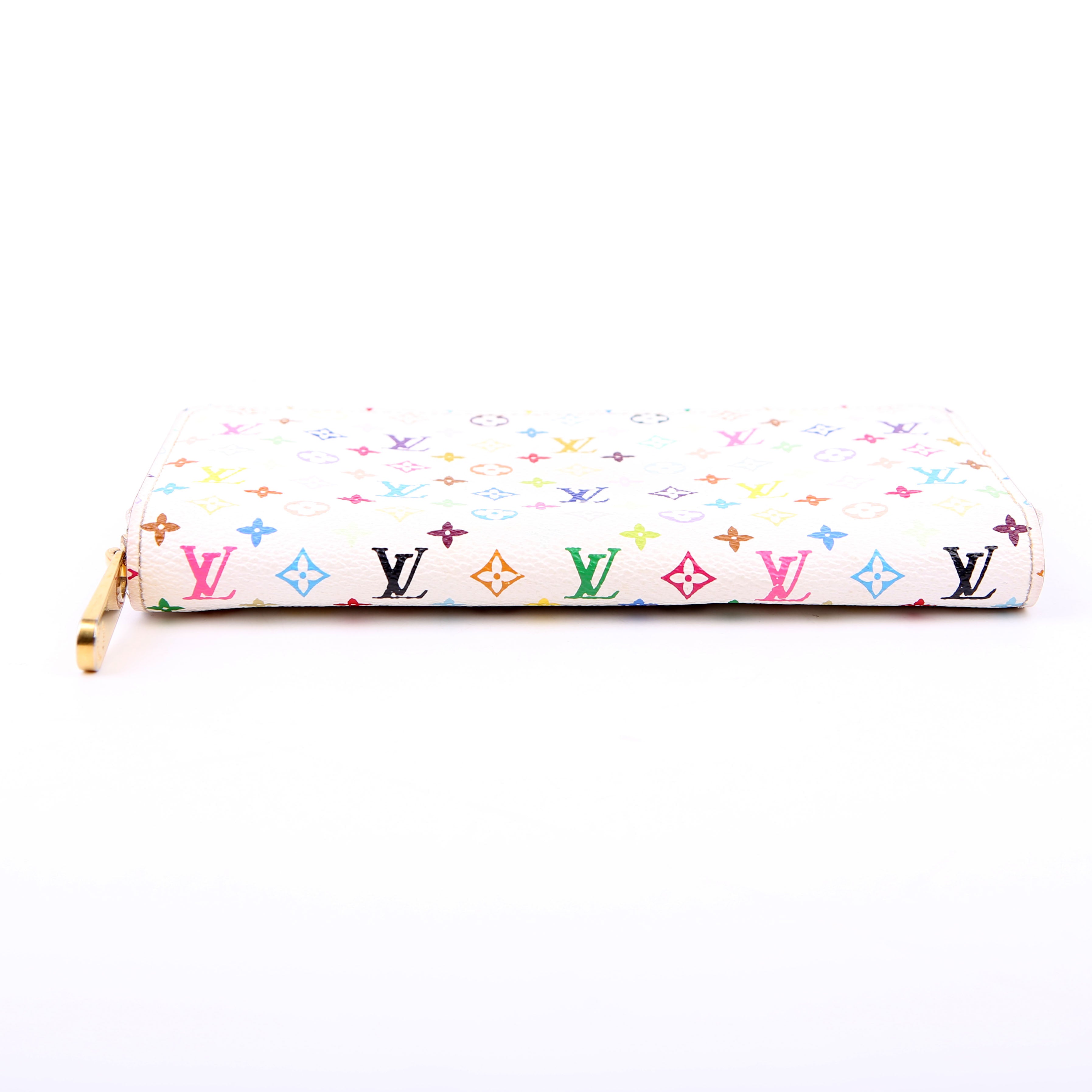 Zippy Wallet Multicolor Monogram White/Pink