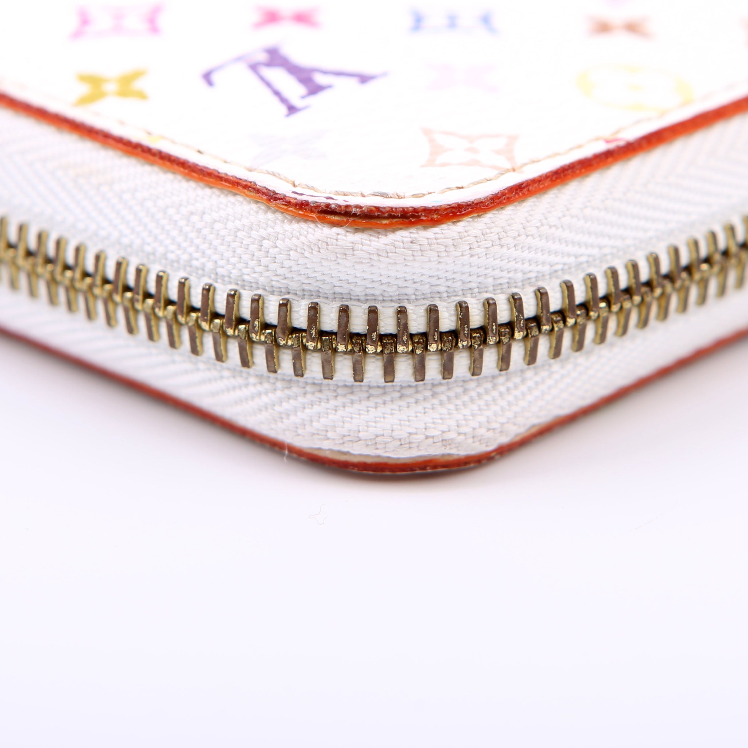 Zippy Wallet Multicolor Monogram White/Pink