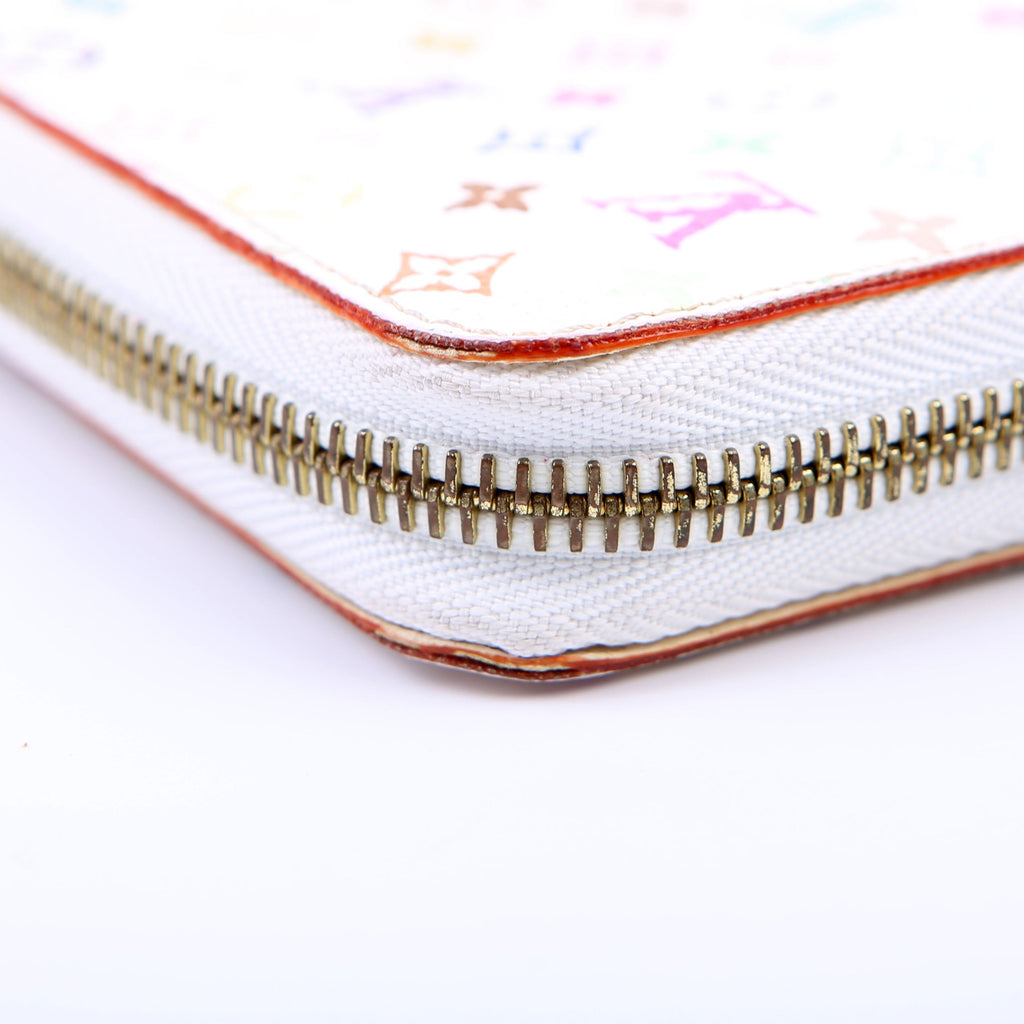 Zippy Wallet Multicolor Monogram White/Pink