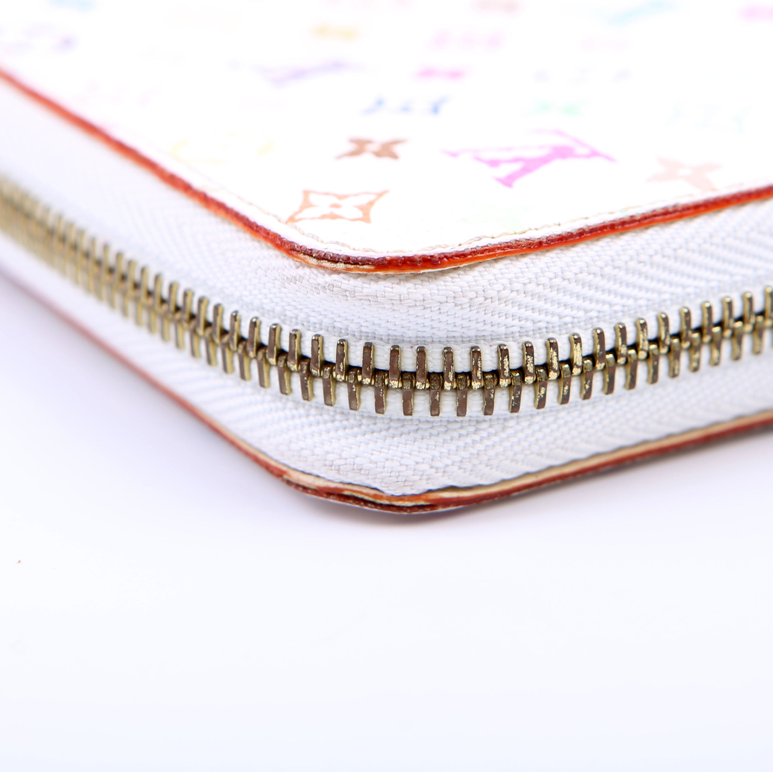 Zippy Wallet Multicolor Monogram White/Pink