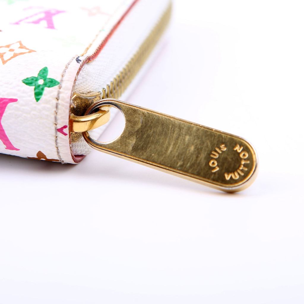 Zippy Wallet Multicolor Monogram White/Pink