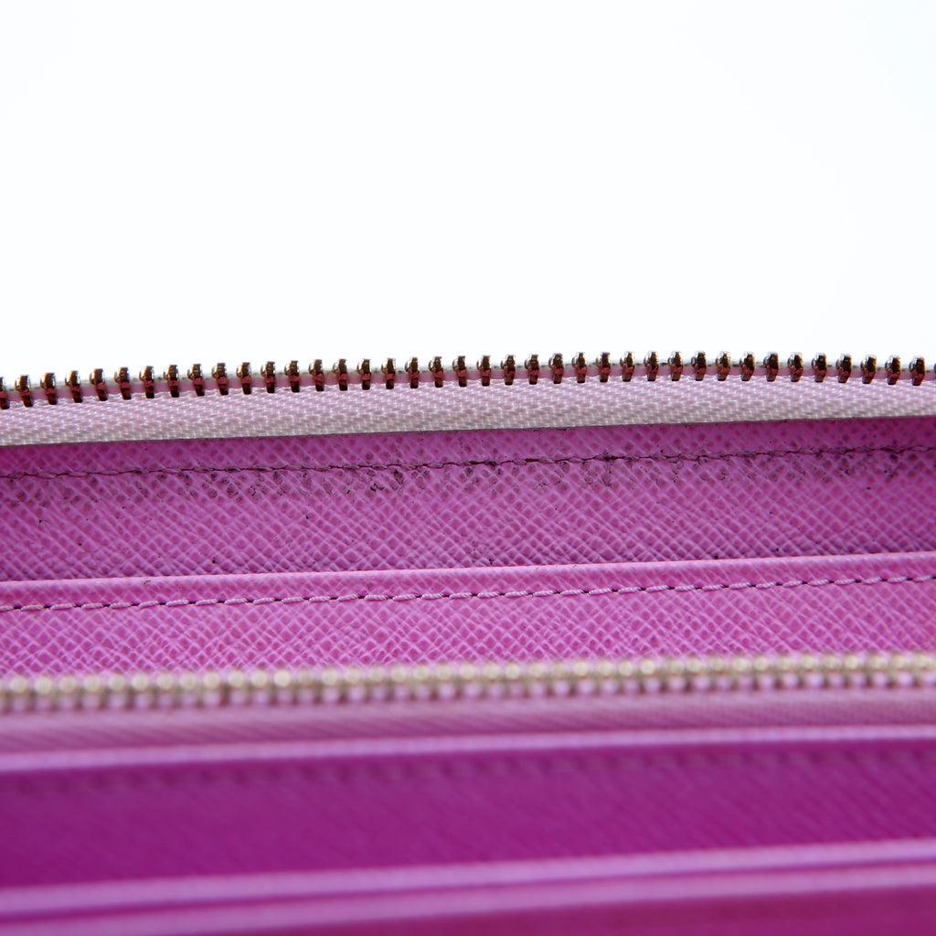 Zippy Wallet Multicolor Monogram White/Pink