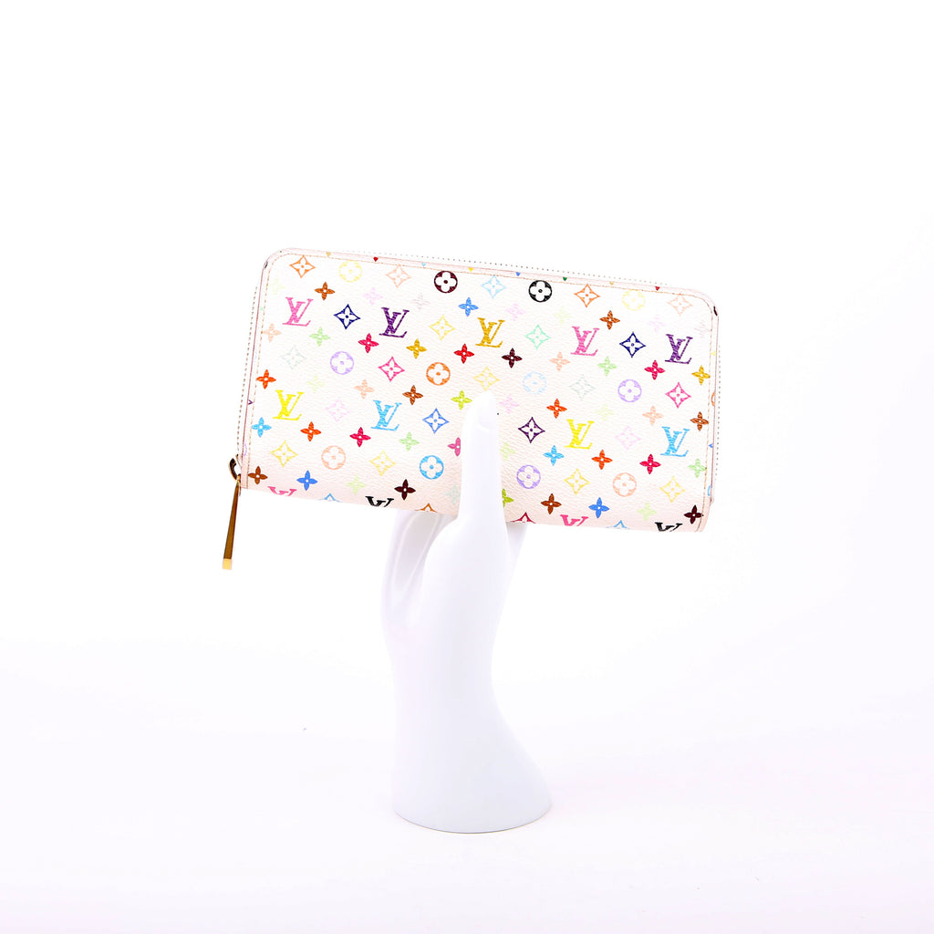 Zippy Wallet Multicolor Monogram White/Pink